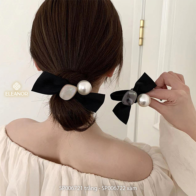 Dây buộc tóc nữ đính đá pha lê Eleanor Accessories dây cột tóc hình nơ phụ kiện tóc 6721