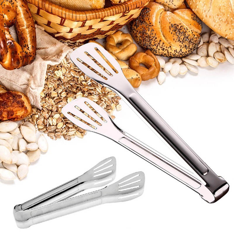 (COMBO 10)Kẹp Inox Gắp Đồ Nướng, Thức Ăn Có Khía - Kẹp Gắp Thực Phẩm, Chiên Đồ Ăn Chất Liệu Inox 304 - Dụng Cụ Nhà Bếp T