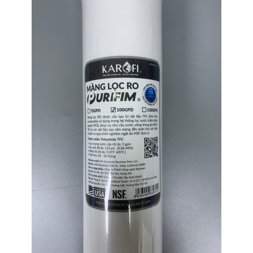 Bộ 11 Lõi Lọc Nước Karofi Sử Dụng 123 LIVOTEC, Màng RO 100GPD Purifim Mỹ, Bộ Smax HP 6.2 Và Nano Silver Plus KAD-D66
