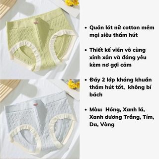 Quần lót nữ cotton viền lụa mềm mịn kháng khuẩn khử mùi họa tiết nơ gợi cảm đáng yêu DEVARI L012