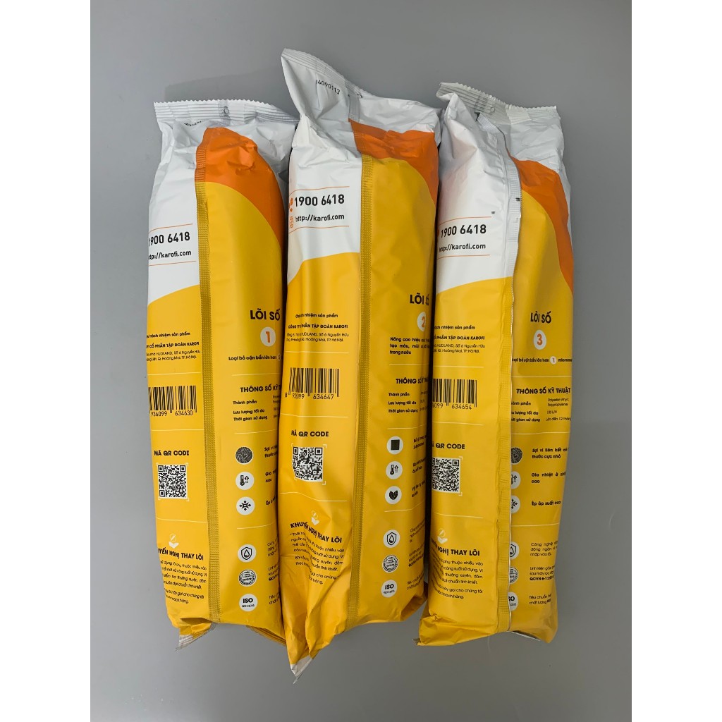 Combo 8 Lõi Lọc Karofi Sử Dụng 123 Livotec, Màng RO 100GPD Membrane Hàn, 4 Lõi Chức Năng T33 Mineral Alkaline Nano