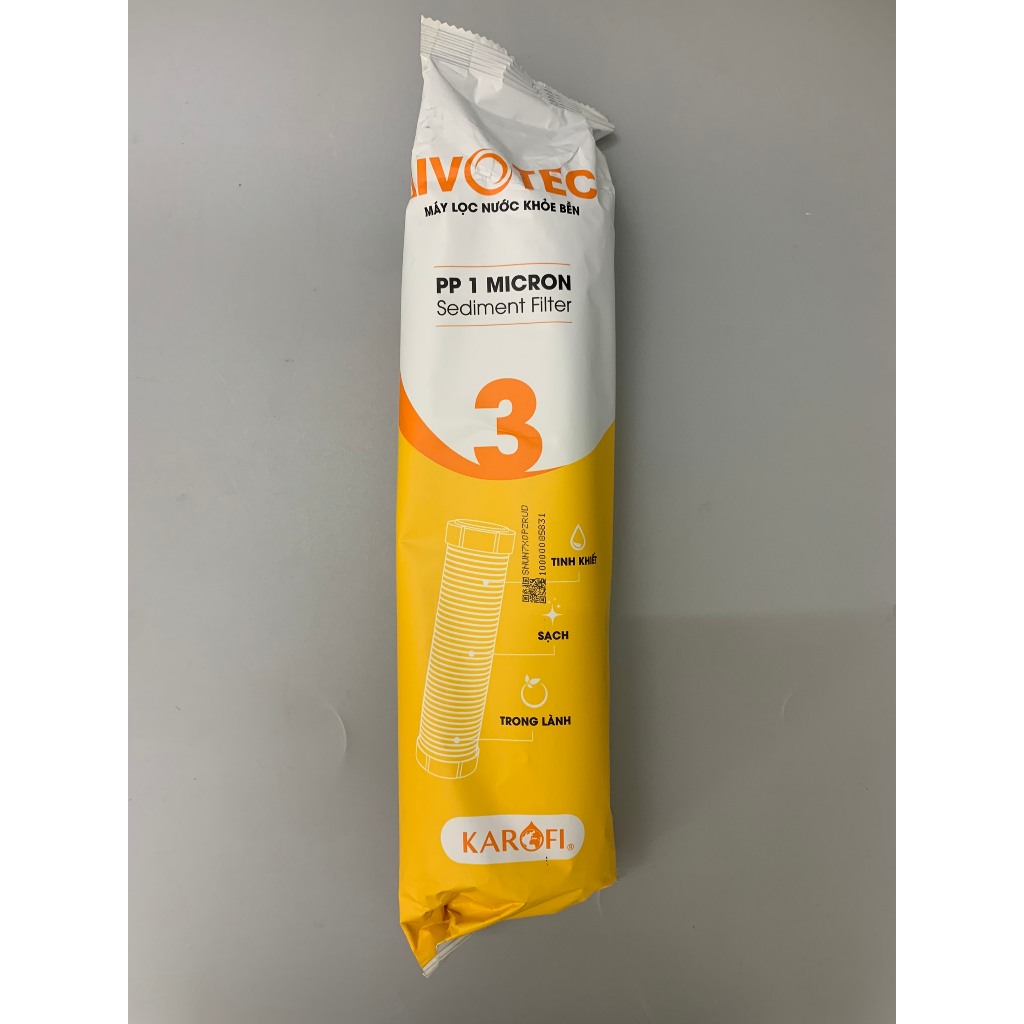 Combo 9 Lõi Lọc Nước Karofi Gồm Lõi 123 Livotec (Lõi 2 Nhỏ), Màng RO Hàn 100GPD, Lõi Chức Năng T33 Mineral Far ORP Nano