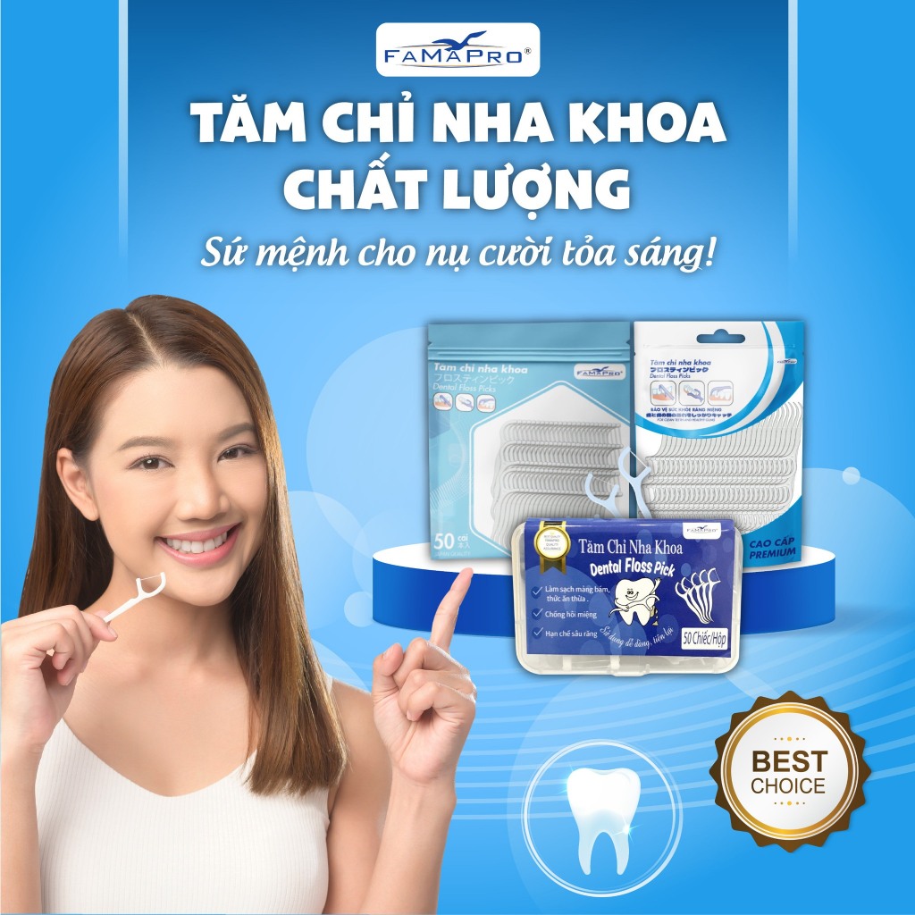 Ảnh FAMAPRO  Tăm chỉ kẽ răng nha khoa Túi 50 cái 2