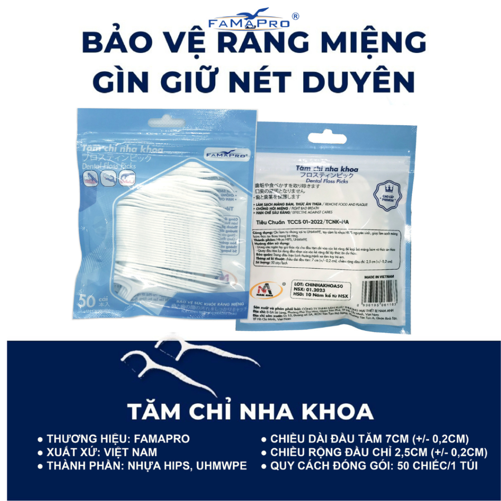 Ảnh FAMAPRO  Tăm chỉ kẽ răng nha khoa Túi 50 cái 4