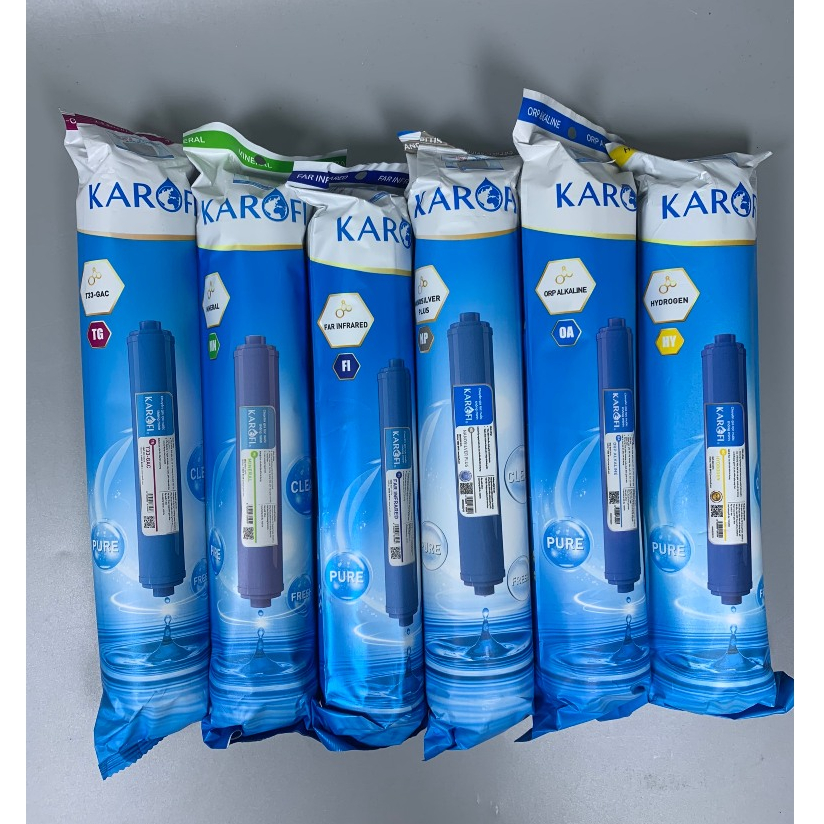Combo 10 Lõi Lọc Nước Karofi Gồm Lõi 123 Livotec, RO Hàn 100GPD, Lõi Chức Năng T33 Min Far Nano ORP Hydro