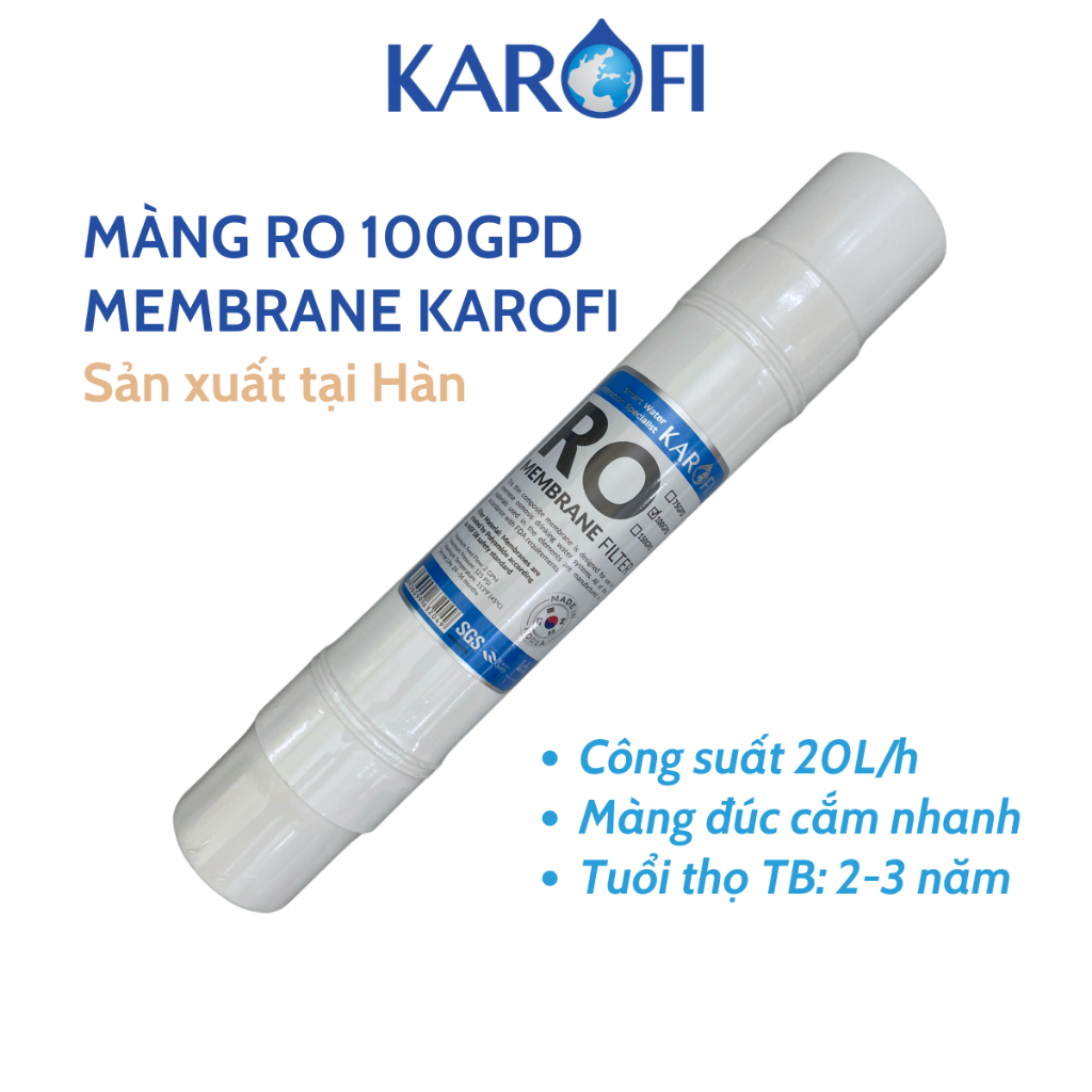 Combo 10 Lõi Lọc Nước Karofi Gồm Lõi 123 Livotec, RO Hàn 100GPD, Lõi Chức Năng T33 Min Far Nano ORP Hydro