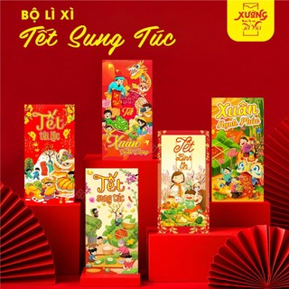 Combo 50 phong bao lì xì đỏ đẹp, set 50 lì xì truyền thống nhiều mẫu may mắn tài lộc 2025 { H }
