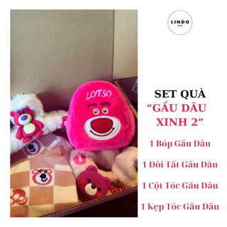 Set Quà Tặng Gấu Dâu XINH LINDO, Quà Tặng Bạn Gái Các Dịp Đặc Biệt 20/10, 8/3, Sinh Nhật, Kỷ Niệm