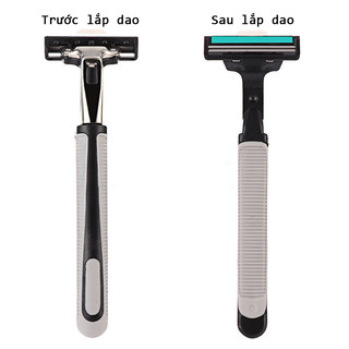 Bộ dao cạo râu cho nam thế hệ mới 2 lưỡi kèm 36 lưỡi thay thế tiện dụng - Tặng 1 lọ kem FYEO.