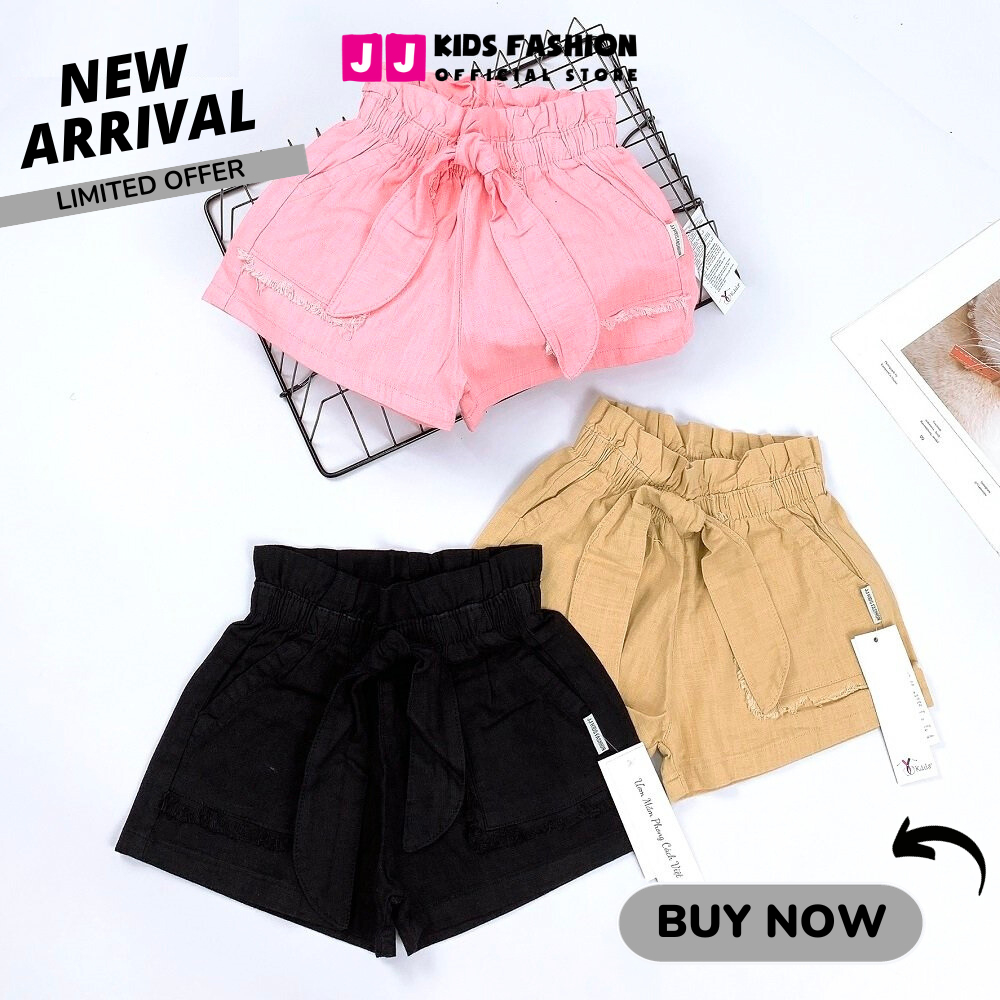 Quần short bé gái kaki thời trang, năng động thoải mái full size - JJ Kids
