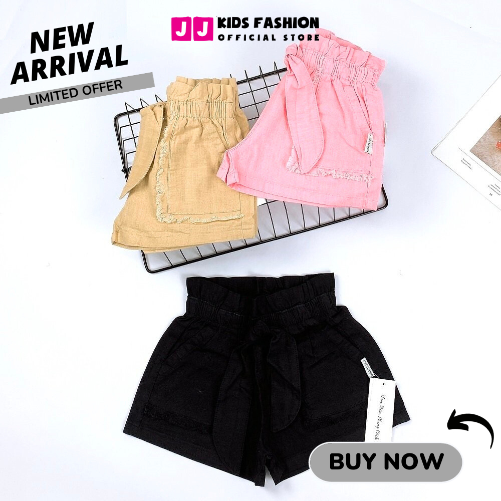 Quần short bé gái kaki thời trang, năng động thoải mái full size - JJ Kids