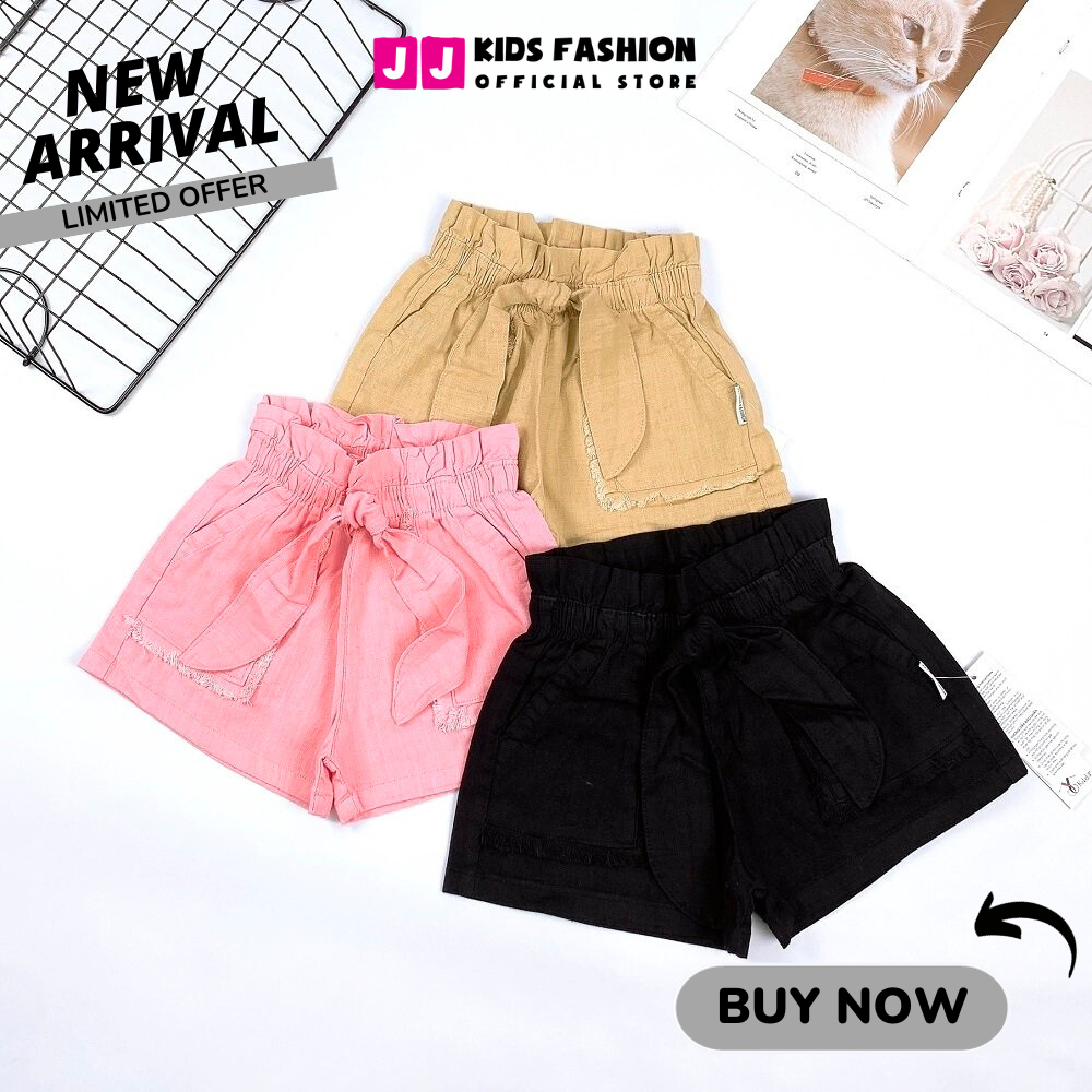 Quần short bé gái kaki thời trang, năng động thoải mái full size - JJ Kids