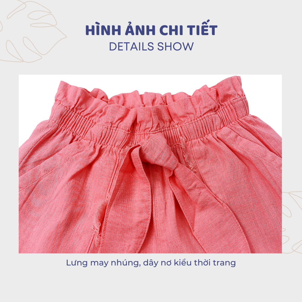 Quần short bé gái kaki thời trang, năng động thoải mái full size - JJ Kids