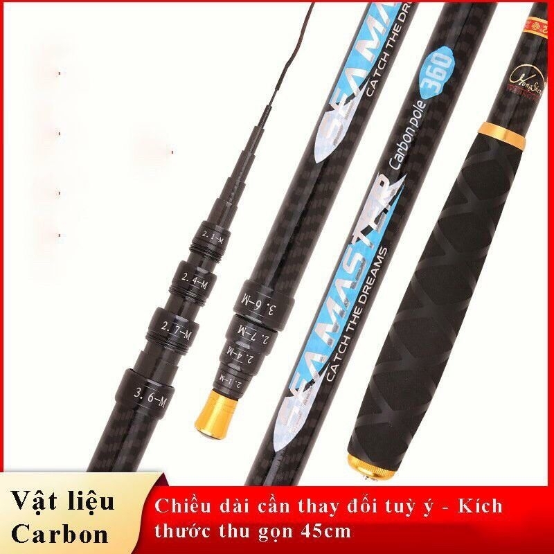 Cần câu tay rút gọn, hạ lóng có thể thay đổi chiều dài cần cao cấp ...