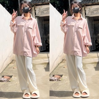 Áo sơ mi 2 túi from rộng Yến Tee,chất nhung chéo QC mềm,mịn,không nhăn #011