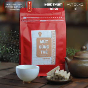 Mứt gừng thẻ ngọt chùa làm, sản phẩm của chùa Bửu Lâm, Bình Thuận, đóng túi 500 gram và 1 KG