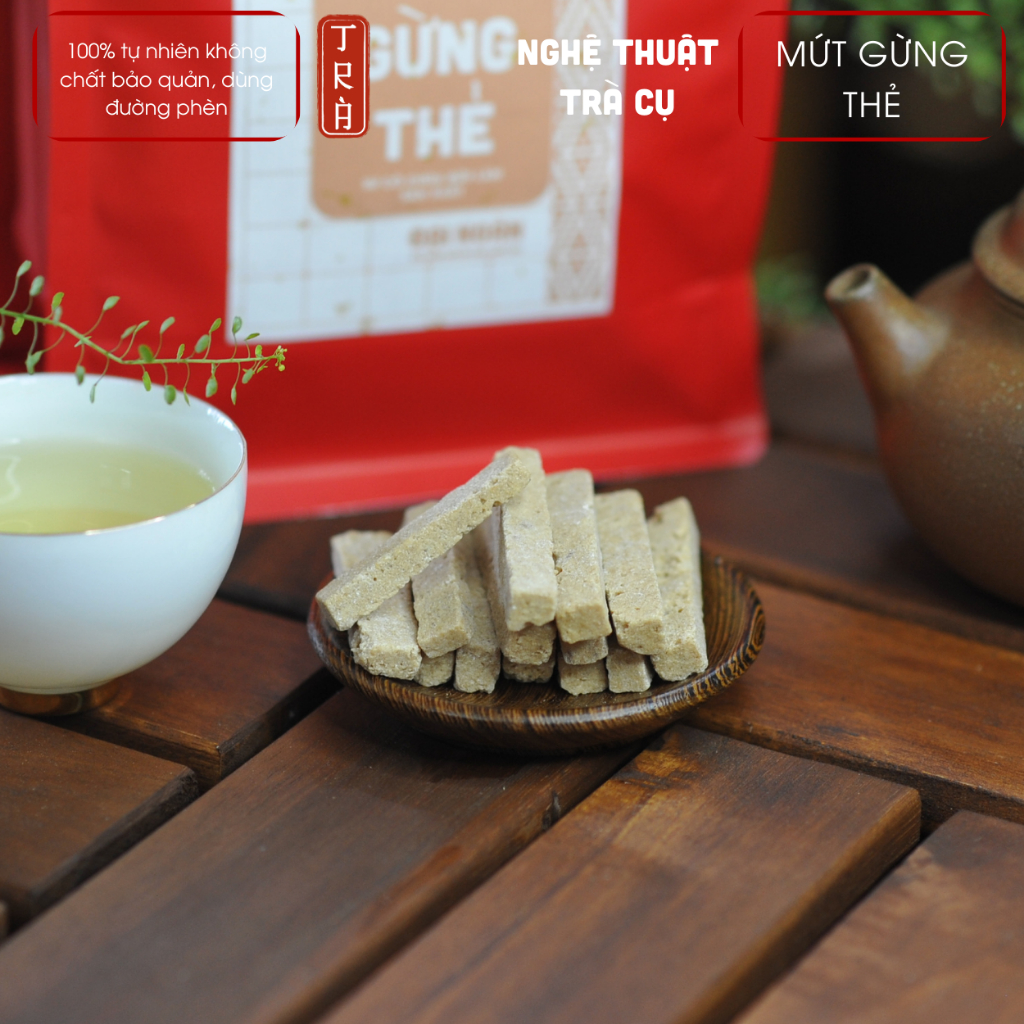 - Mứt gừng thẻ đường phèn nói không với đường tinh luyện- đóng hủ pet 380ml -125gr