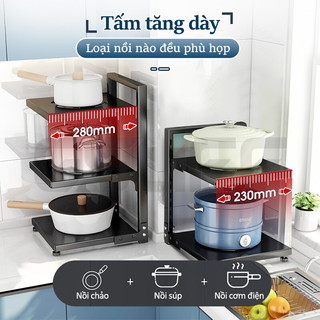 GSlife Kệ Để Xoong Nồi, Kệ Đa Năng Có Thể Điều Chỉnh, Dùng Để Trên Kệ Bếp, Gầm Bếp, Góc Bếp