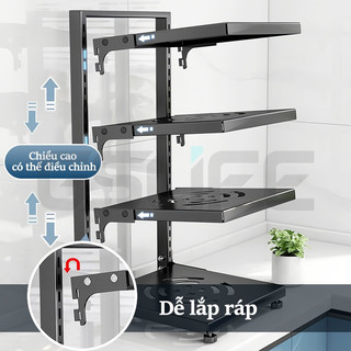 GSlife Kệ Để Xoong Nồi, Kệ Đa Năng Có Thể Điều Chỉnh, Dùng Để Trên Kệ Bếp, Gầm Bếp, Góc Bếp