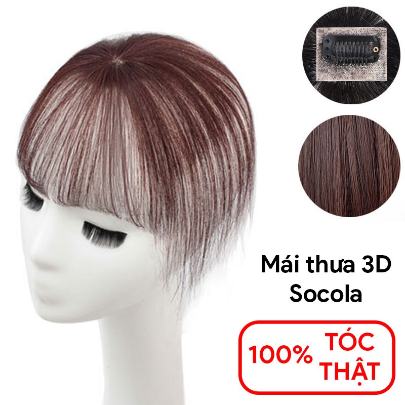 Tóc giả mái 3D tóc thật 100% có da đầu Koty, tóc giả che hói phủ bạc tự ...