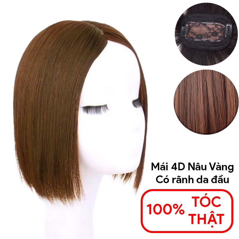 Tóc giả mái 3D tóc thật 100% có da đầu Koty, tóc giả che hói phủ bạc tự ...