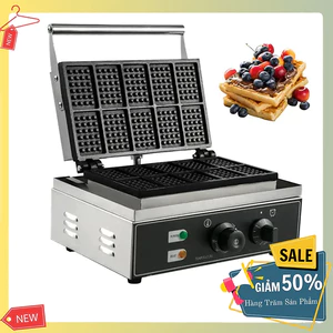 Máy làm bánh tàn ong 1650W gia nhiệt kép 2 mặt, chống dính teflon siêu bền