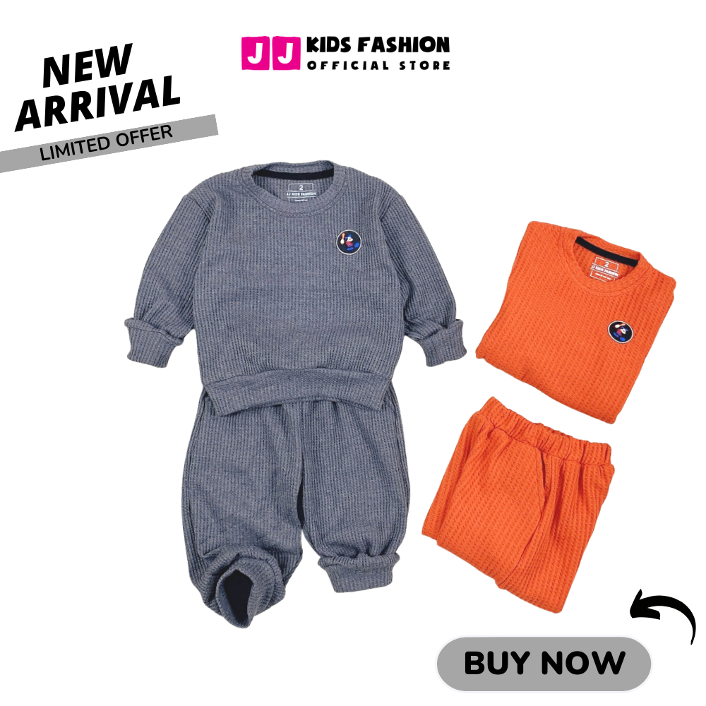 Bộ quần áo dài tay thu đông cho bé trai cotton phong cách hàn quốc dễ thương | JJ Kids Fashion