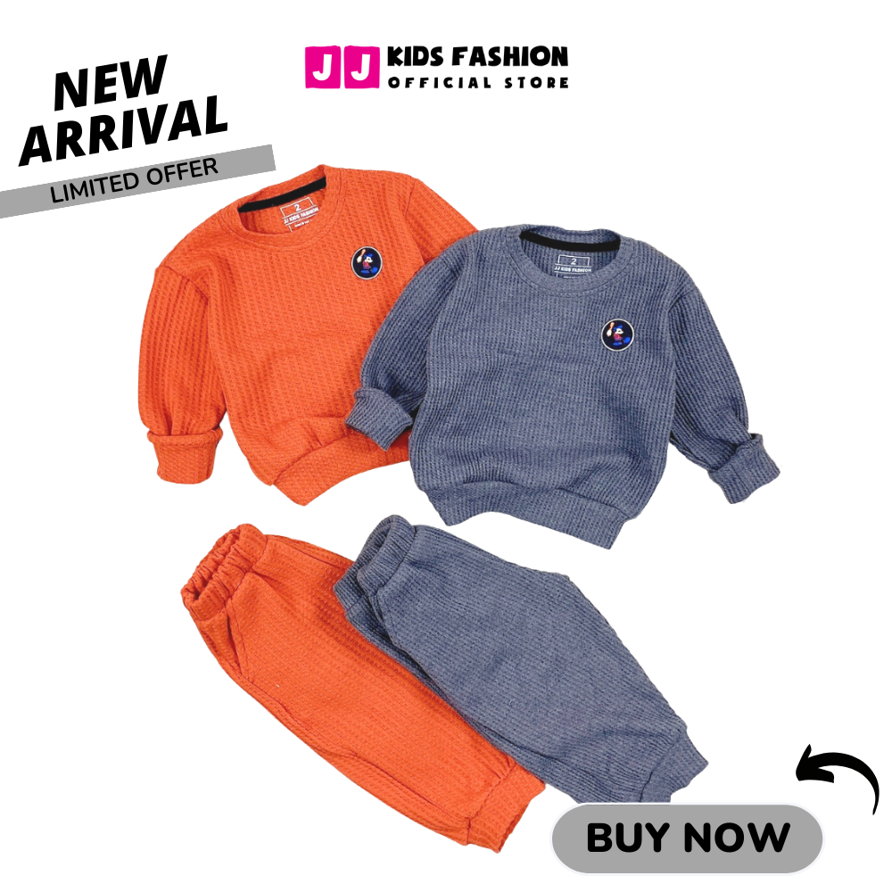 Bộ quần áo dài tay thu đông cho bé trai cotton phong cách hàn quốc dễ thương | JJ Kids Fashion