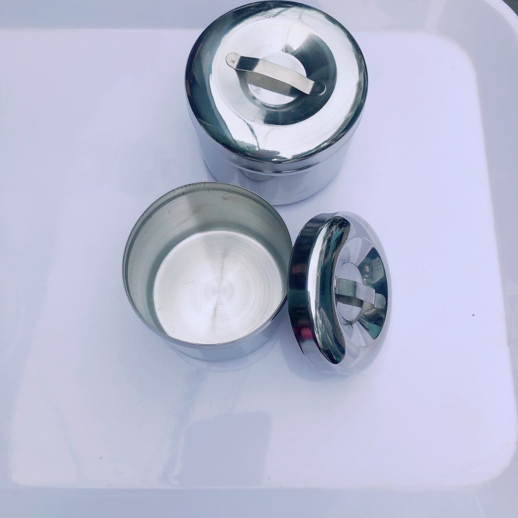 Hủ Lưu Mẫu  INOX 304 - Hộp Đựng Bông Gòn INOX 304 - Size 7.5cm - 8.5cm - 10cm TITHAFAC
