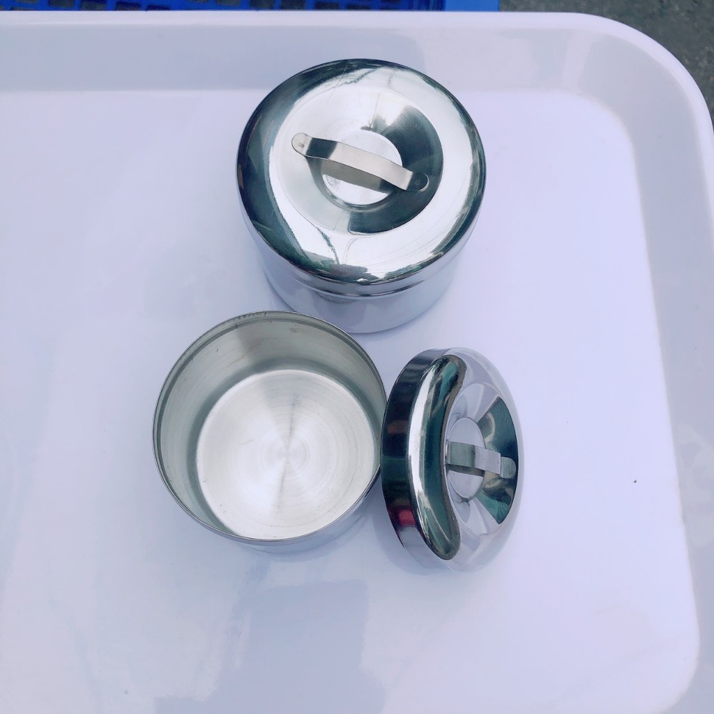 Hủ Lưu Mẫu  INOX 304 - Hộp Đựng Bông Gòn INOX 304 - Size 7.5cm - 8.5cm - 10cm TITHAFAC