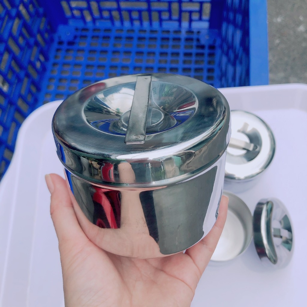 Hủ Lưu Mẫu  INOX 304 - Hộp Đựng Bông Gòn INOX 304 - Size 7.5cm - 8.5cm - 10cm TITHAFAC