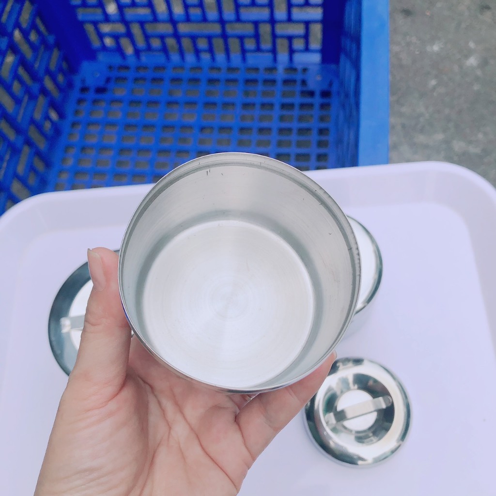 Hủ Lưu Mẫu  INOX 304 - Hộp Đựng Bông Gòn INOX 304 - Size 7.5cm - 8.5cm - 10cm TITHAFAC