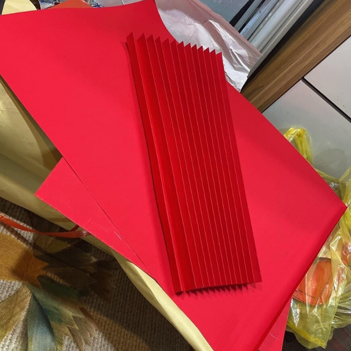 Giấy gấp quạt có sẵn nếp gấp trang trí sự kiện, lễ tết, đám cưới - Kem Shop K52
