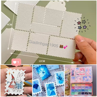 Giấy vẽ hình tem độc đáo 🌻 Định lượng 300gsm vẽ được nhiều loại màu, có đường xé sẵn 🌻