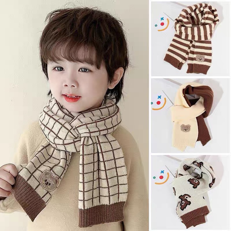 khăn len quàng cổ, bao tay, gang tay giữ ấm mùa đông cho bé 1-8 tuổi phong cách hàn quốc mescoshop