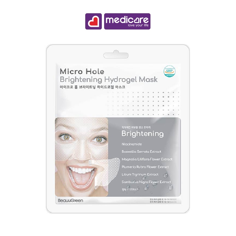 Mặt nạ BeauuGreen hydrogel dưỡng ẩm làm sáng da 28g