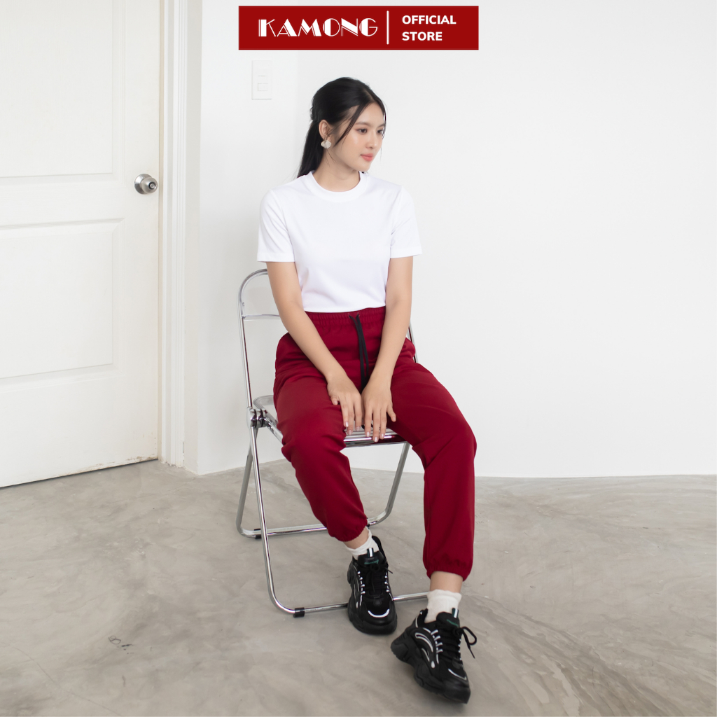Ảnh Áo thun nữ tay ngắn KAMONG kiểu dáng basic chất liệu thun tăm A152 4