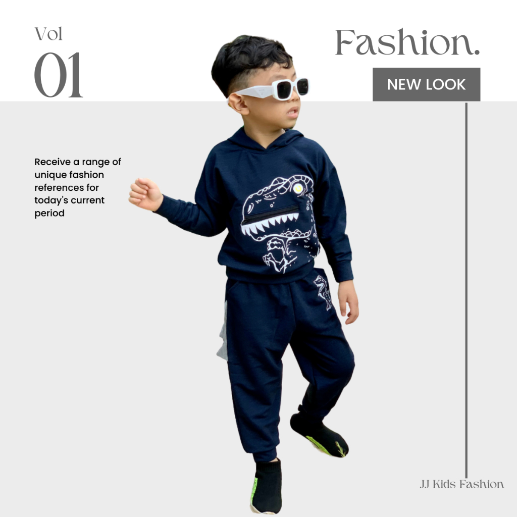 Bộ quần áo dài tay thu đông cho bé trai cotton phong cách hàn quốc dễ thương | JJ Kids Fashion