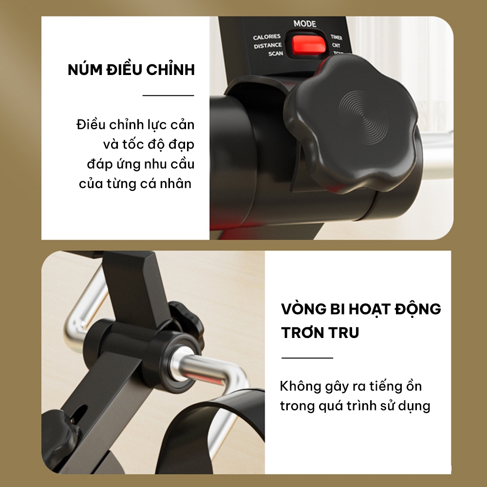 Xe đạp gấp gọn GoodFit GF006MB, xe đạp mini tập thể dục, tập phục hồi chức năng có đồng hồ điện tử