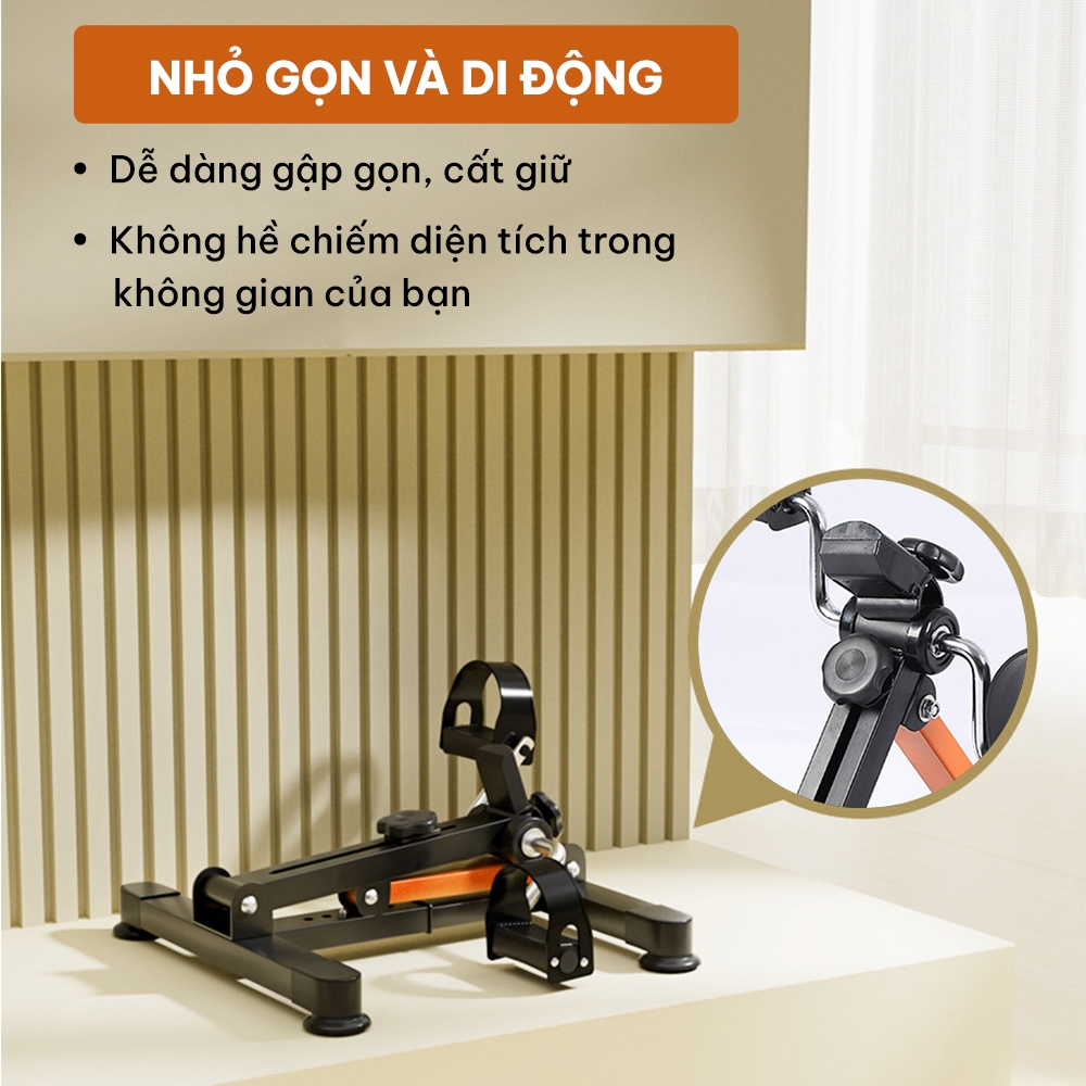 Xe đạp gấp gọn GoodFit GF006MB, xe đạp mini tập thể dục, tập phục hồi chức năng có đồng hồ điện tử