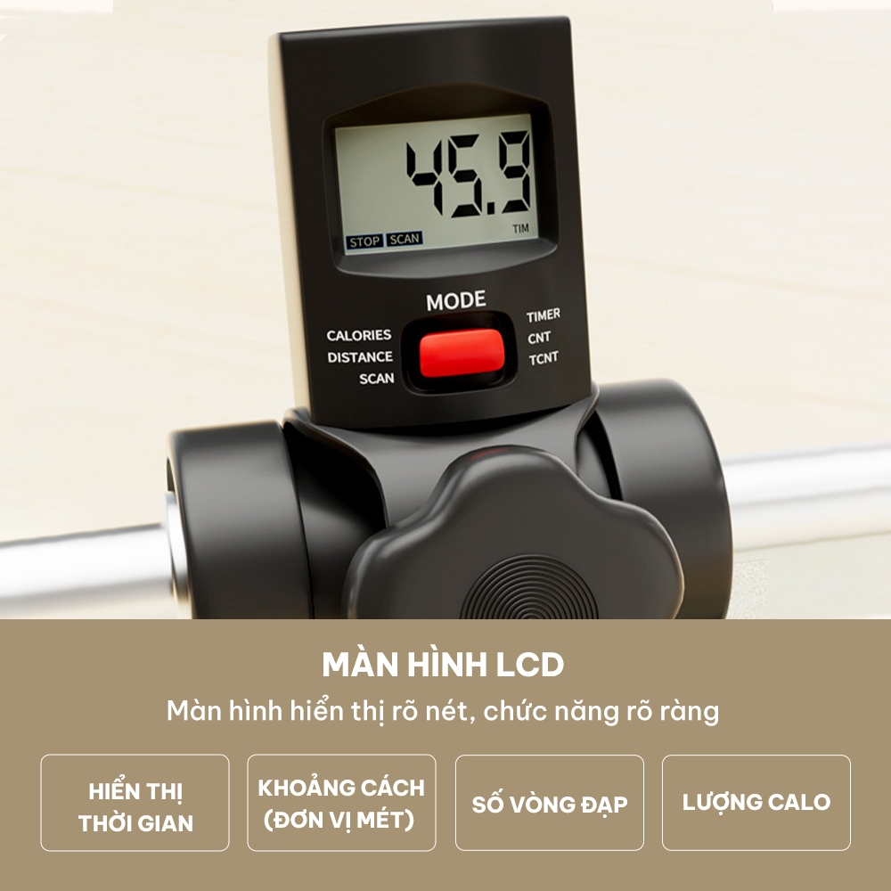 Xe đạp gấp gọn GoodFit GF006MB, xe đạp mini tập thể dục, tập phục hồi chức năng có đồng hồ điện tử