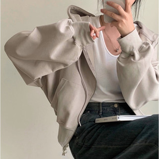 Áo khoác nỉ nữ dáng croptop Forgirl áo hoodie zip trơn chất liệu dày dặn thu đông siêu xinh T015