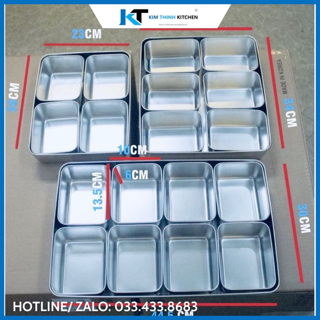 Khay Inox 6 Ngăn, Khay Inox Đựng Topping/Trà Sữa/ Thực Phẩm Inox 304 Có Nắp Inox/ Nắp Nhựa PC Nhập Khẩu Cao Cấp.