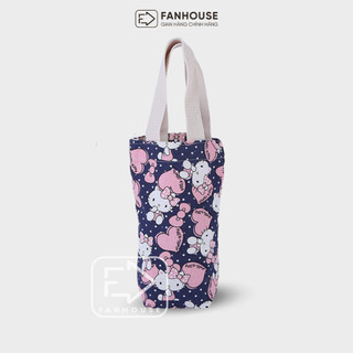 Túi đựng ly giữ nhiệt Holic Fan House, túi vải Canvas ôm sát toàn bộ thân bình, chống thấm nước