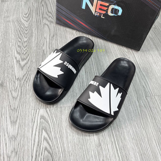 Dép nam chống trượt DSQ bản mới nhất logo LÁ nhiều màu - dép nam cao cấp đi cực đẹp