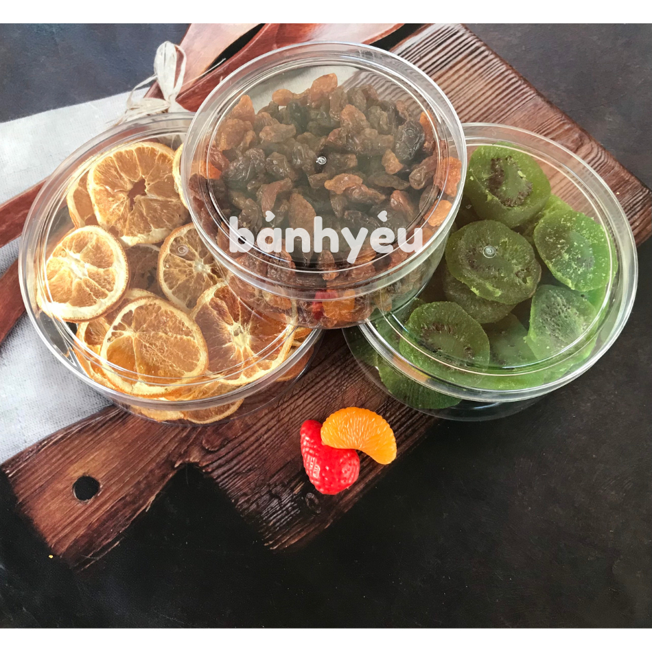 Hộp Mica Tròn đựng bánh mứt, hạt điều, yến sào có nắp đậy
