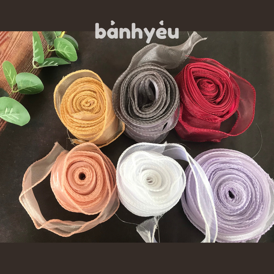 Cuộn ruy băng Voan không lõi bản 4cm * 10m đủ màu (SKTC)