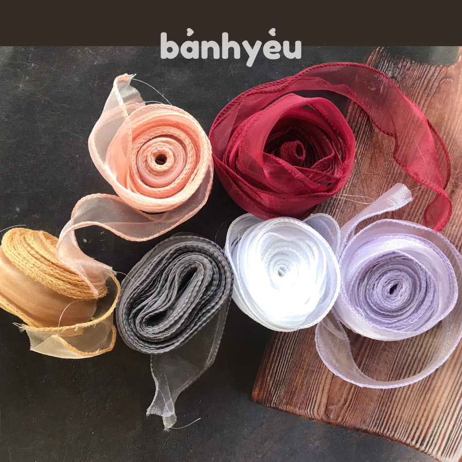 Cuộn ruy băng Voan không lõi bản 4cm * 10m đủ màu (SKTC)