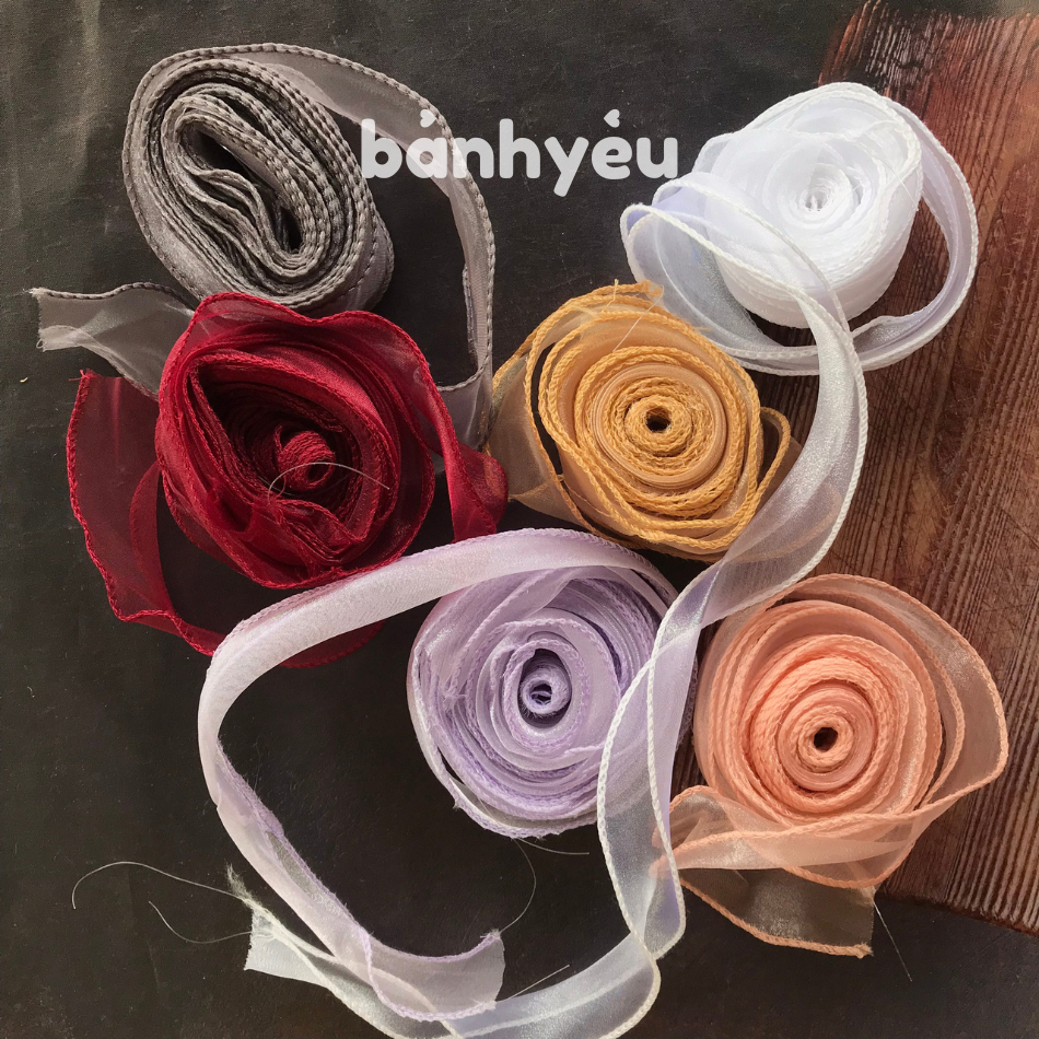 Cuộn ruy băng Voan không lõi bản 4cm * 10m đủ màu (SKTC)