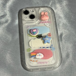 Ốp lưng iphone trong suốt chống sốc rabbit happy cute dành cho ip 6/6s/7/8 plus/x/xs/xr/11/12/13/14/15/16 pro max xx1055